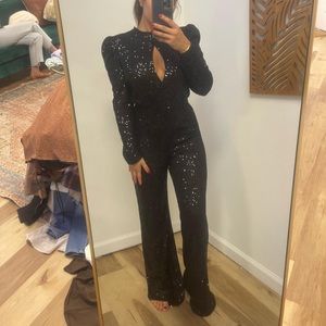 Black sequenced jumpsuit
